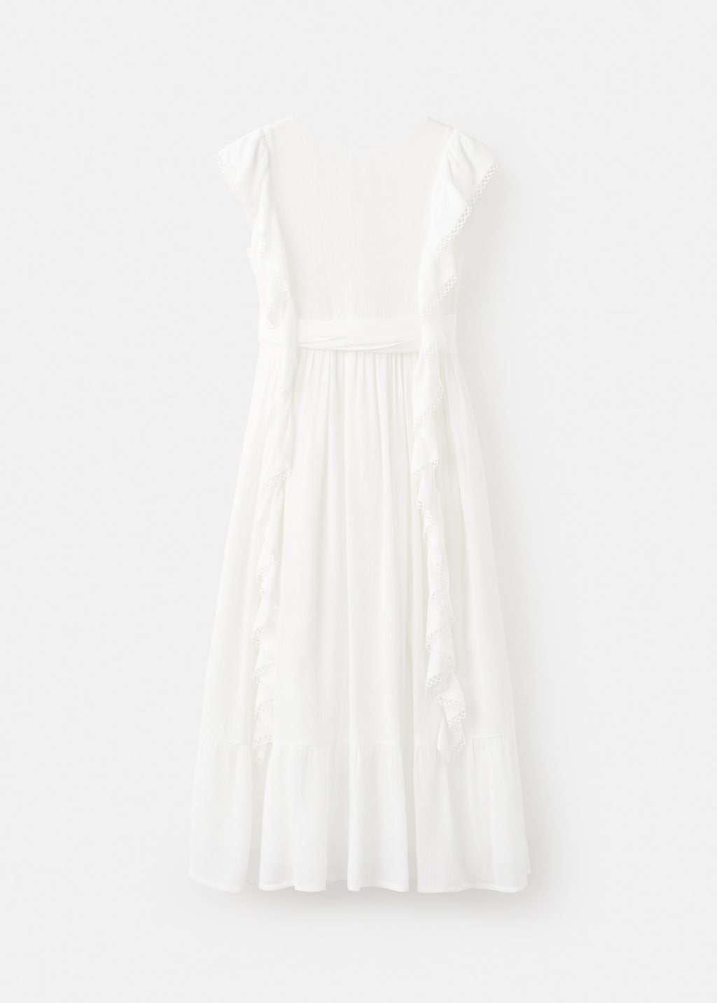 Mango Kids' Long Ruffled Dress White