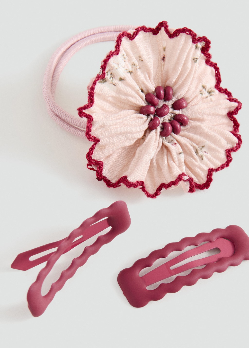 Mango Kids' Pack Of Rubber Bands And Clips Cherry In Multi