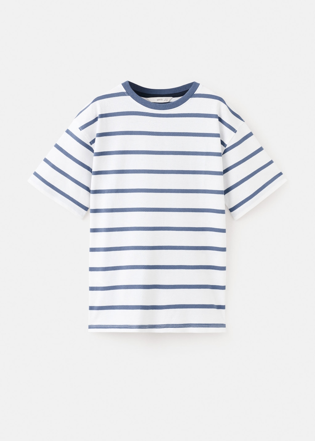 Mango Kids' Striped Cotton T-shirt Blue In Multi