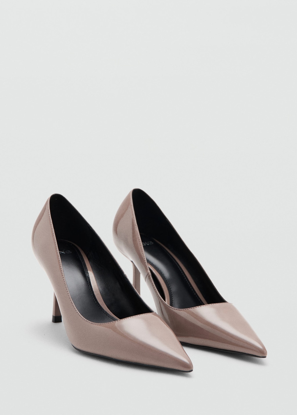 Mango Patent Leather Pointed-toe Court Shoes Nude In Multi
