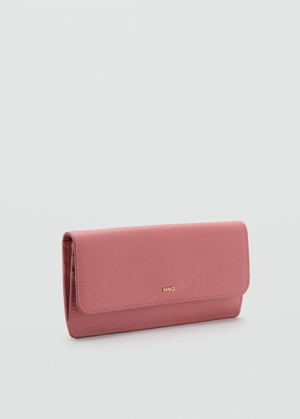 Mango Safiano-effect Wallet With Flap In Pink