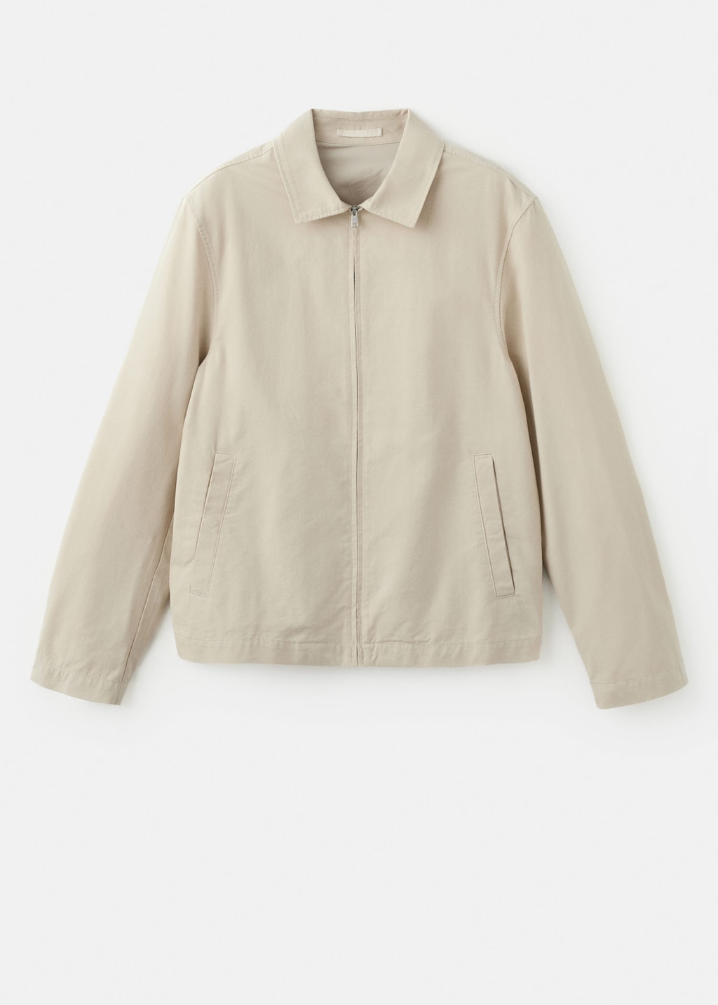 Mango Lightweight Cotton Lyocell Jacket Beige In Multi