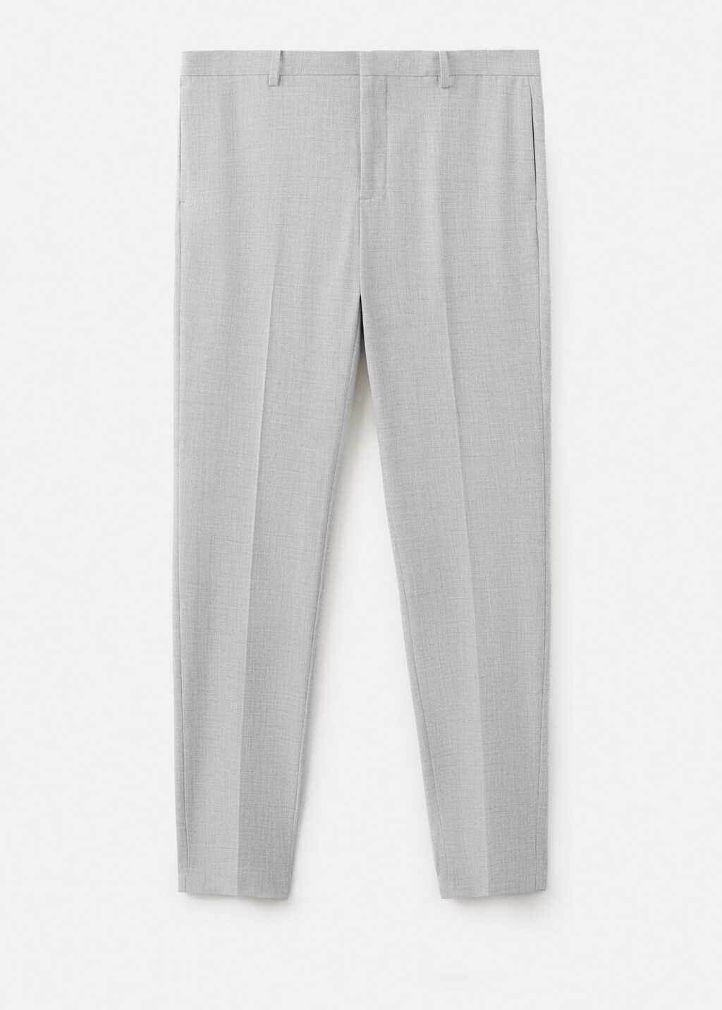 Mango Stretch Fabric Super Slim-fit Suit Trousers Light Heather Grey In Gray