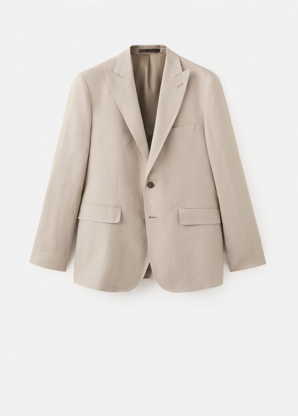 Mango Amalfi 100% Linen Slim-fit Suit Jacket Beige In Brown