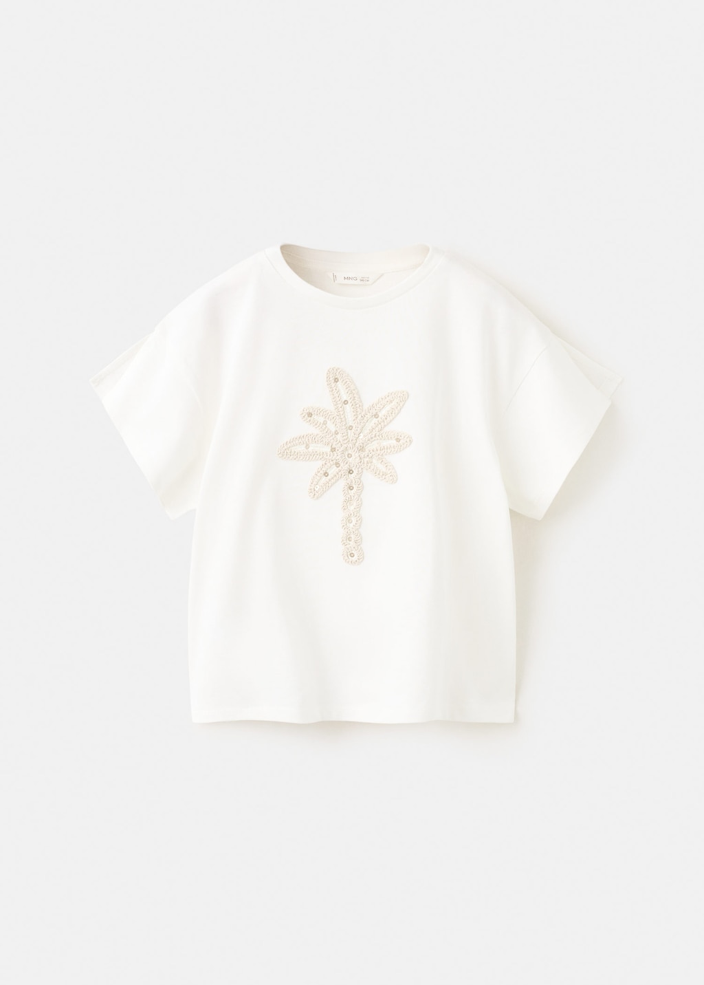 Mango T-shirt En Coton Brodé Avec Palmier Blanc Cassé - Enfants - 11-12 Ans -  Kids In White