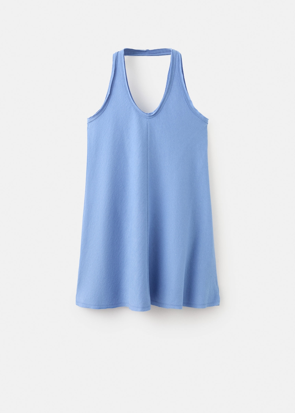 Mango Short Halter-neck Dress Blue