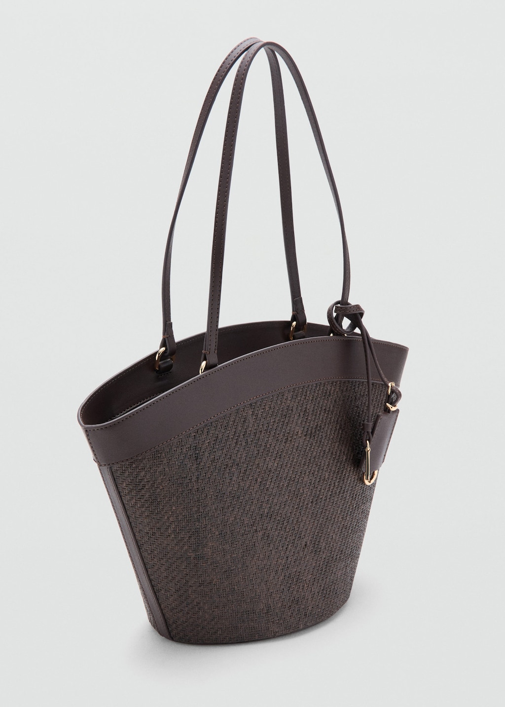 Mango Sac Cabas Raphia Chocolat - Femme - Taille Unique -  In Brown