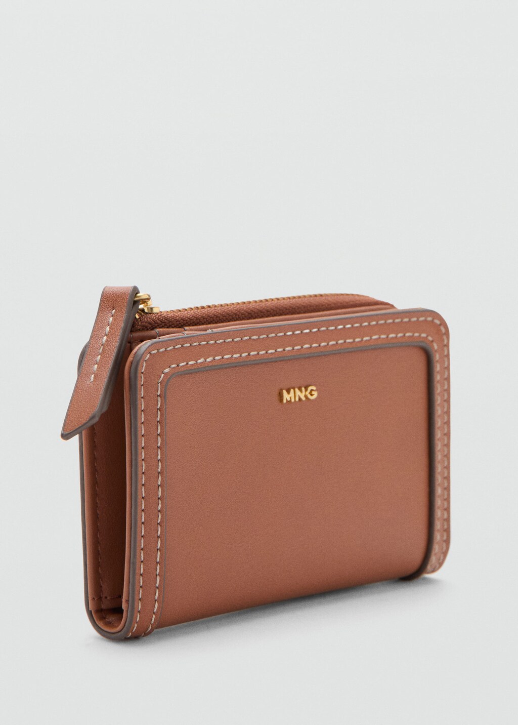 Mango Portefeuille Petit Effet Saffiano Marron Moyen - Femme - Taille Unique -  In Brown