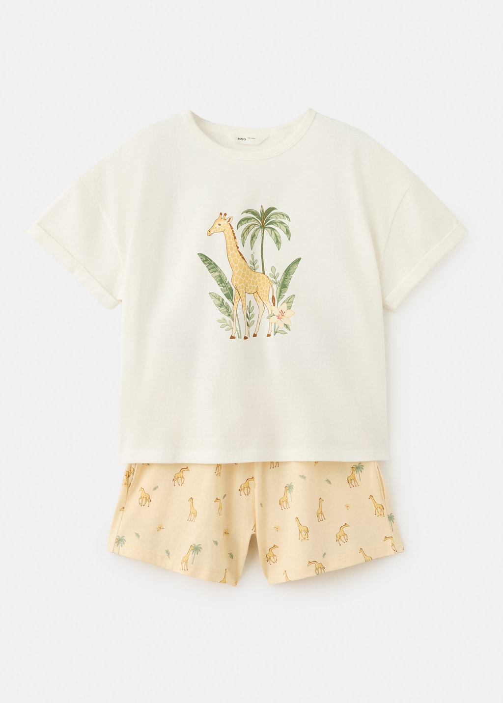 Mango Kids' Printed Short Pyjamas In Off White