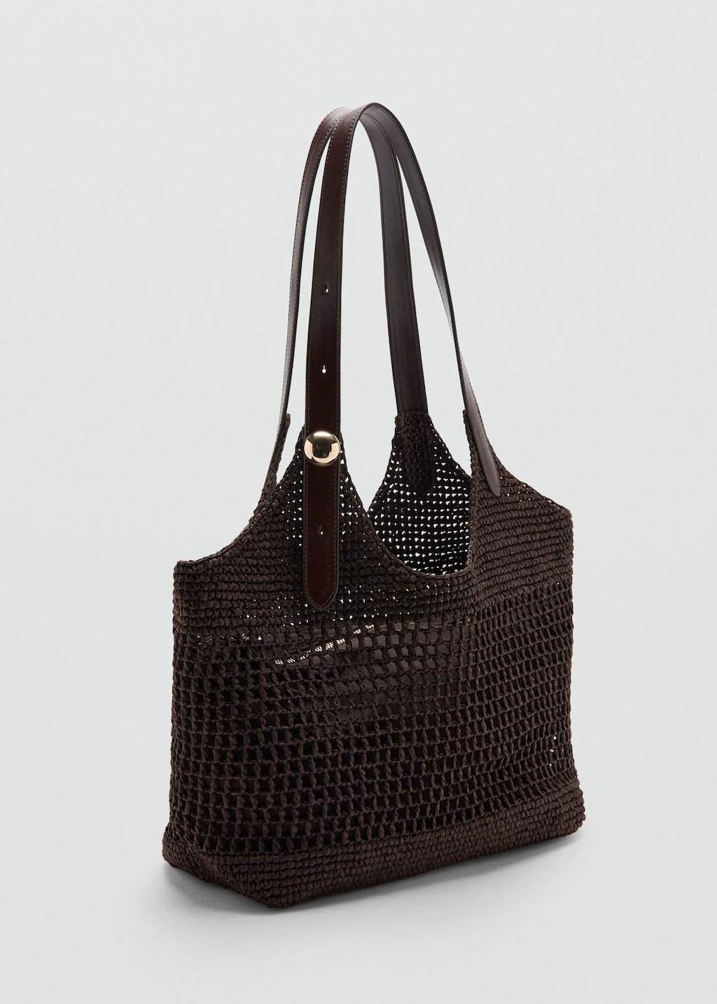 Mango Sac Cabas Fibre Naturelle Chocolat - Femme - Taille Unique -  In Brown