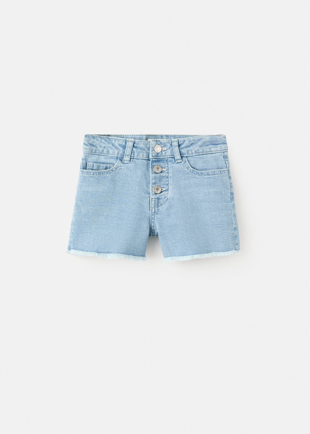 Mango Shorts Avec Finitions Effilochées Bleu Clair - Enfants - 13-14 Ans - Kids In Multi