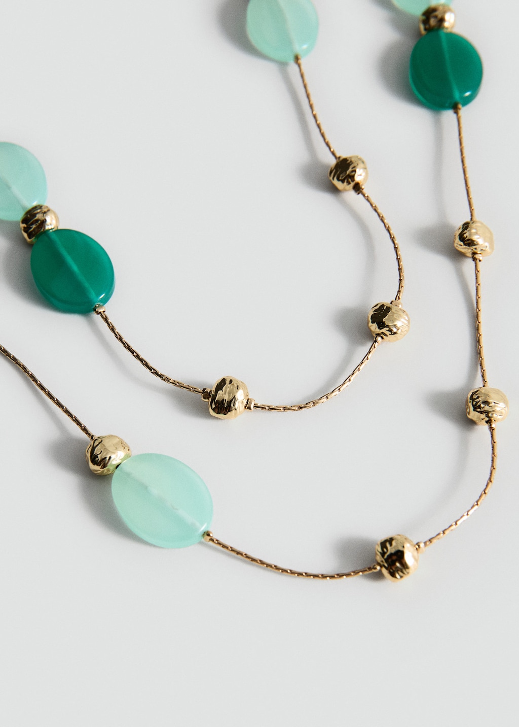 Mango Collier Perles Combinées Or - Femme - Taille Unique -  In Green