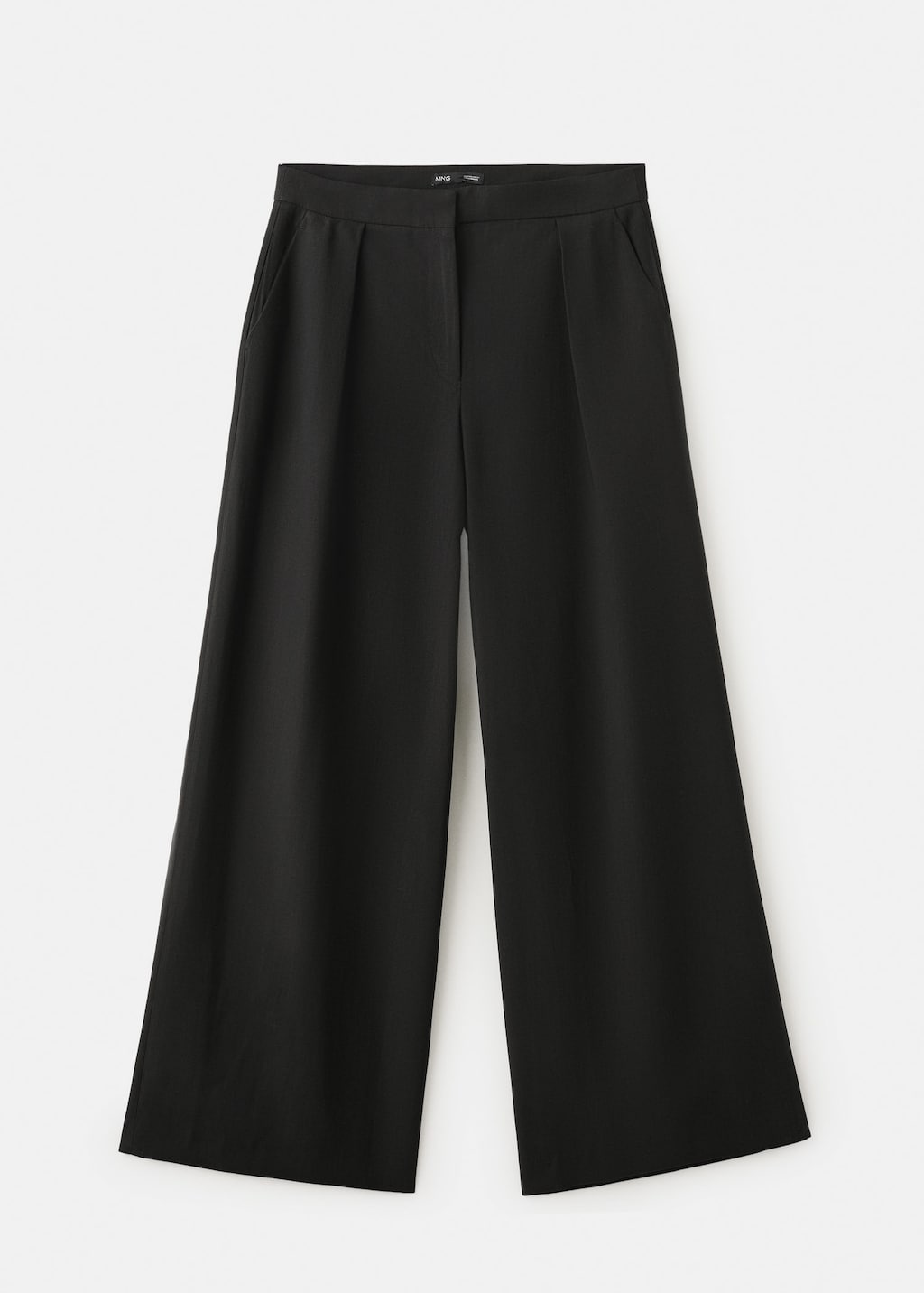 Mango Pantalon Droit Lyocell Noir - Femme - 36 -  In Animal Print