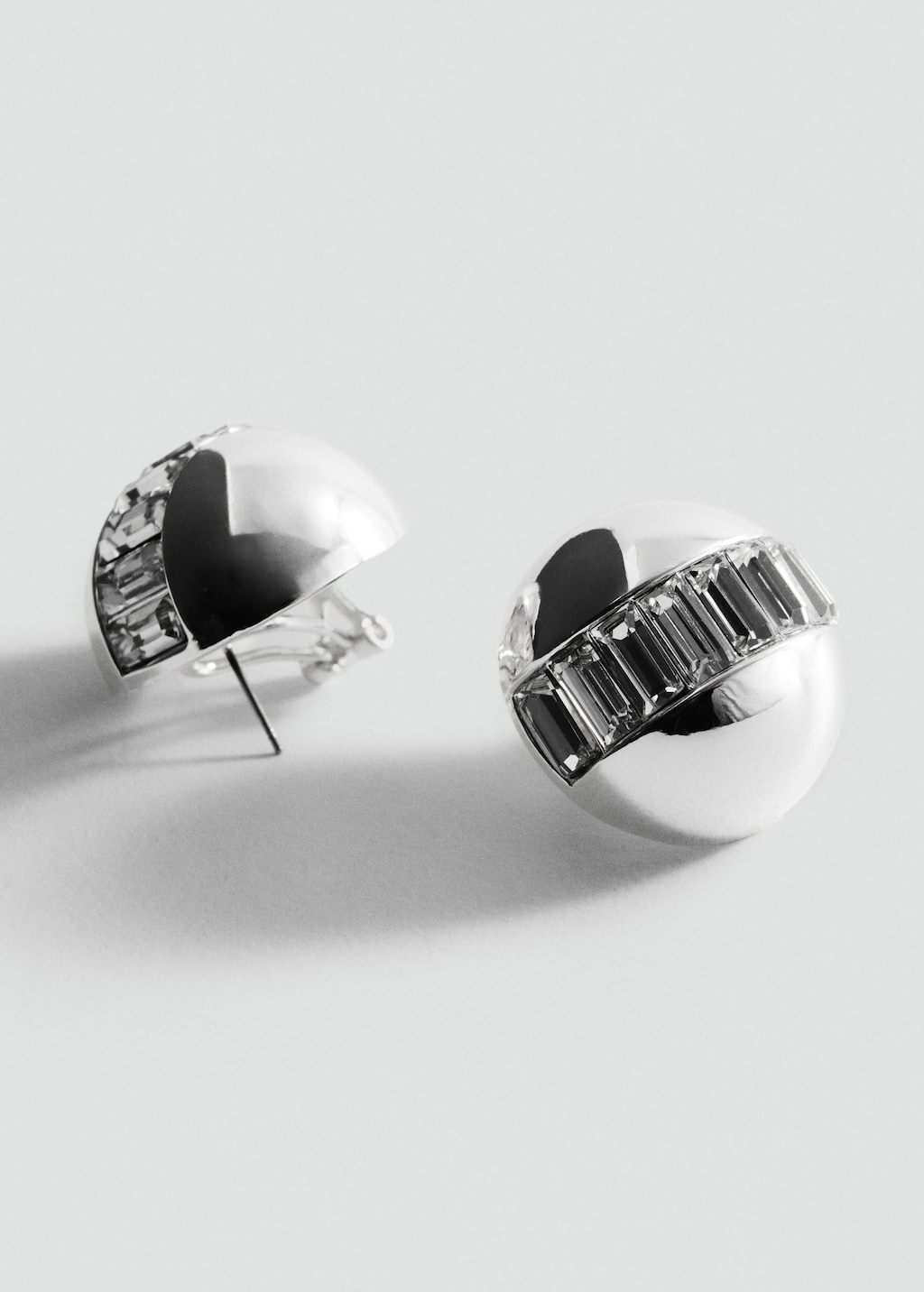 Mango Combined Round Earrings Silver