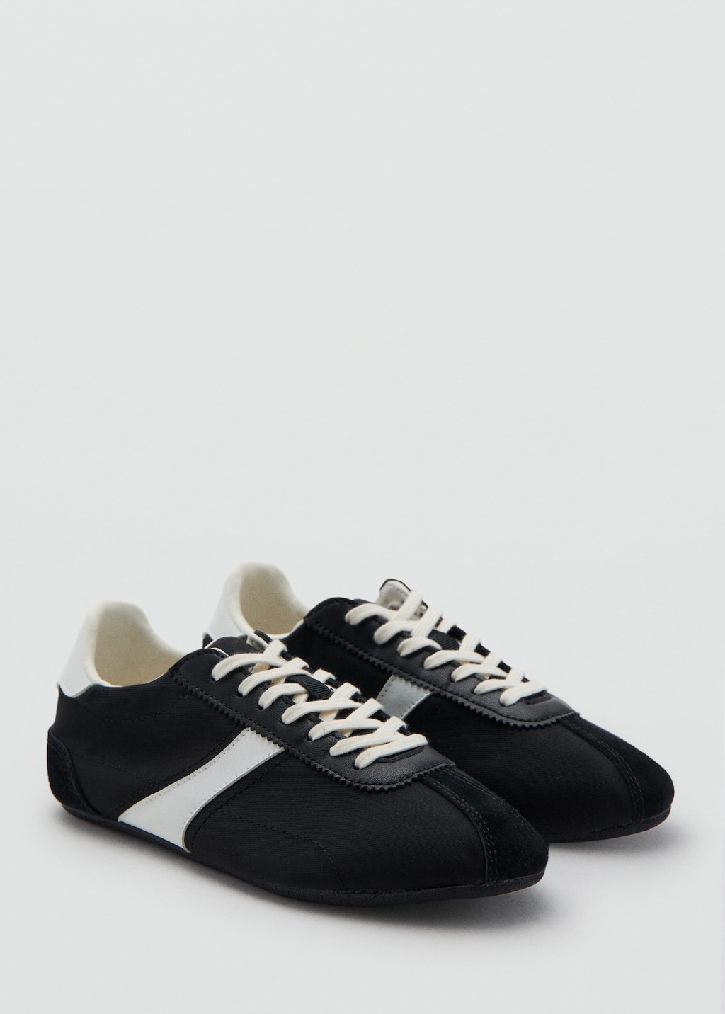 Mango Combined Trainers With Laces Black
