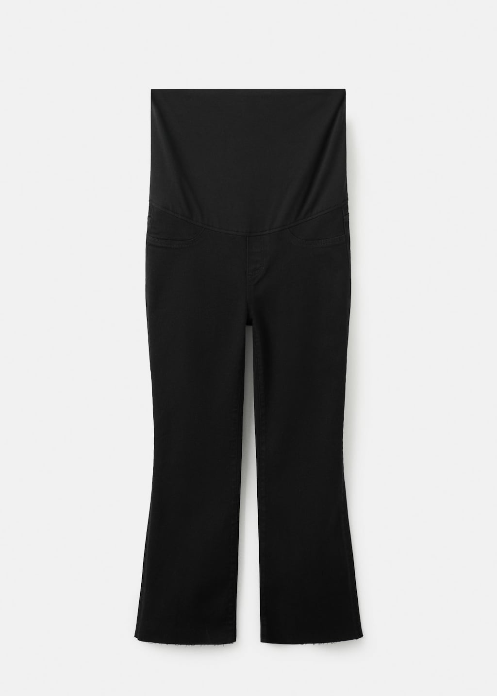 Mango Over The Bump Raw Hem Crop Flare Maternity Jeans In Multi