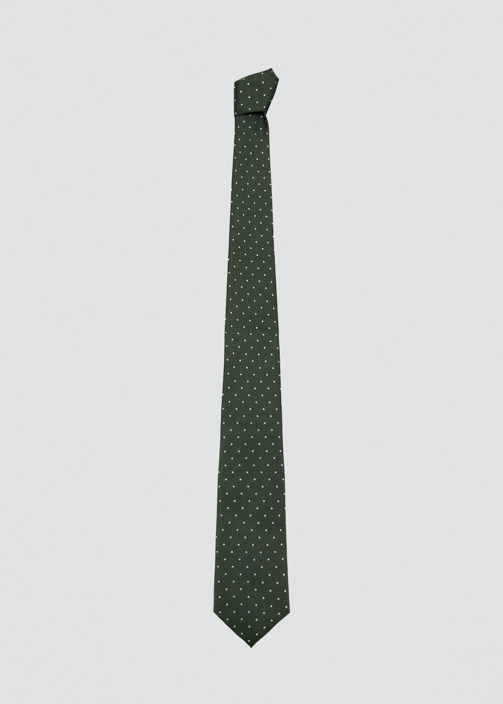 Mango Man Polka-dot Silk Tie Khaki In Brown
