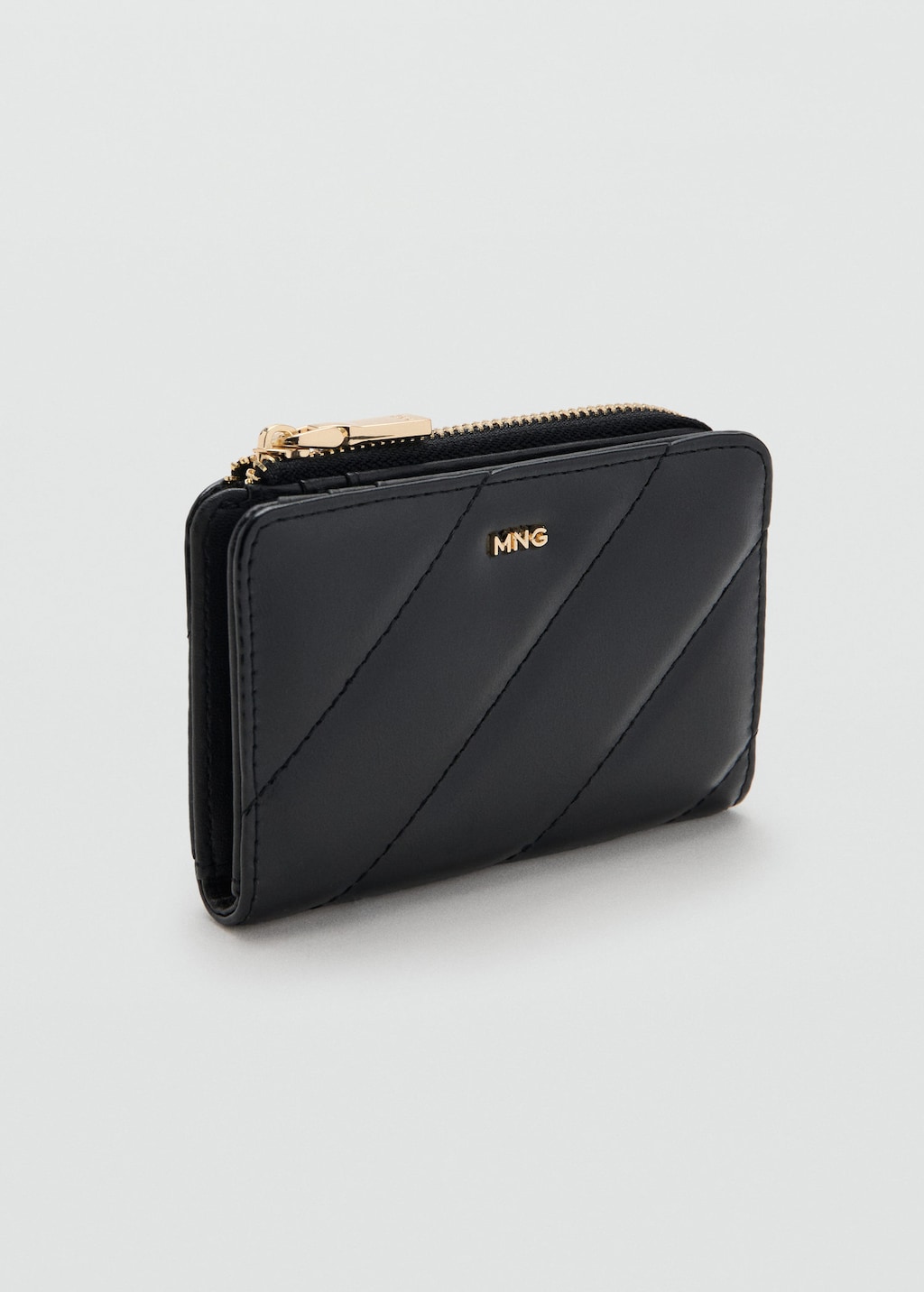 Mango Small Padded Wallet In Black