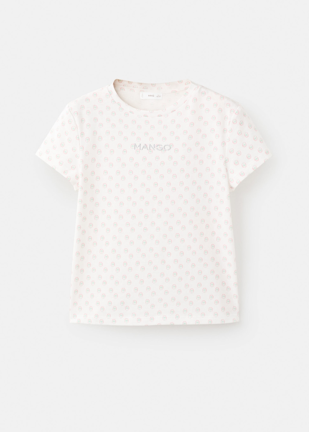 Mango Kids' Embroidered Printed T-shirt In White
