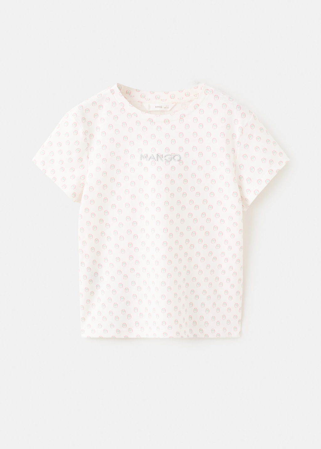 Mango Kids' Embroidered Printed T-shirt In White