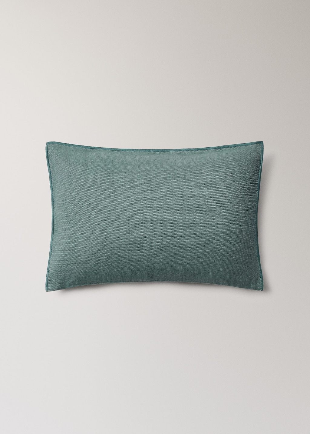 Mango 100% Thick Linen Cushion Cover, Overlocked, 40x60 Cm Aqua Green