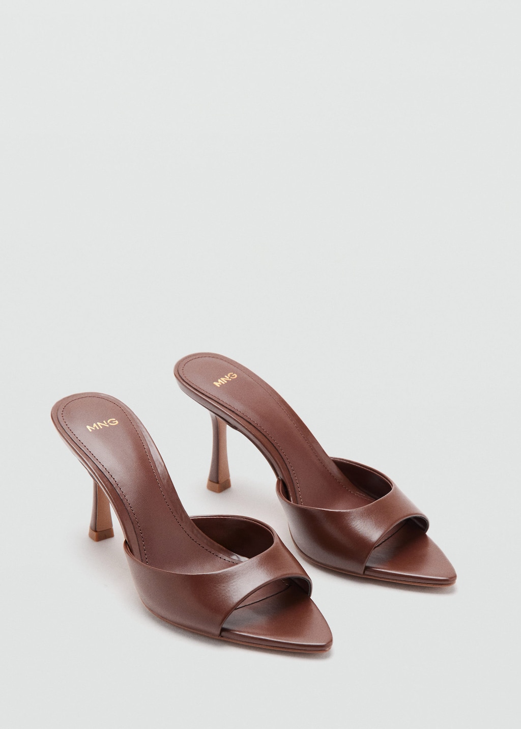 Mango Pointed-heel Sandals In Chocolate