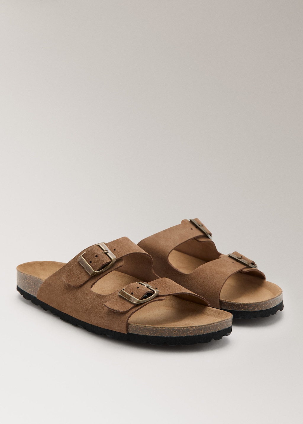 Mango Sandales En Cuir À Double Boucle Marron - Femme - 41 -  In Brown