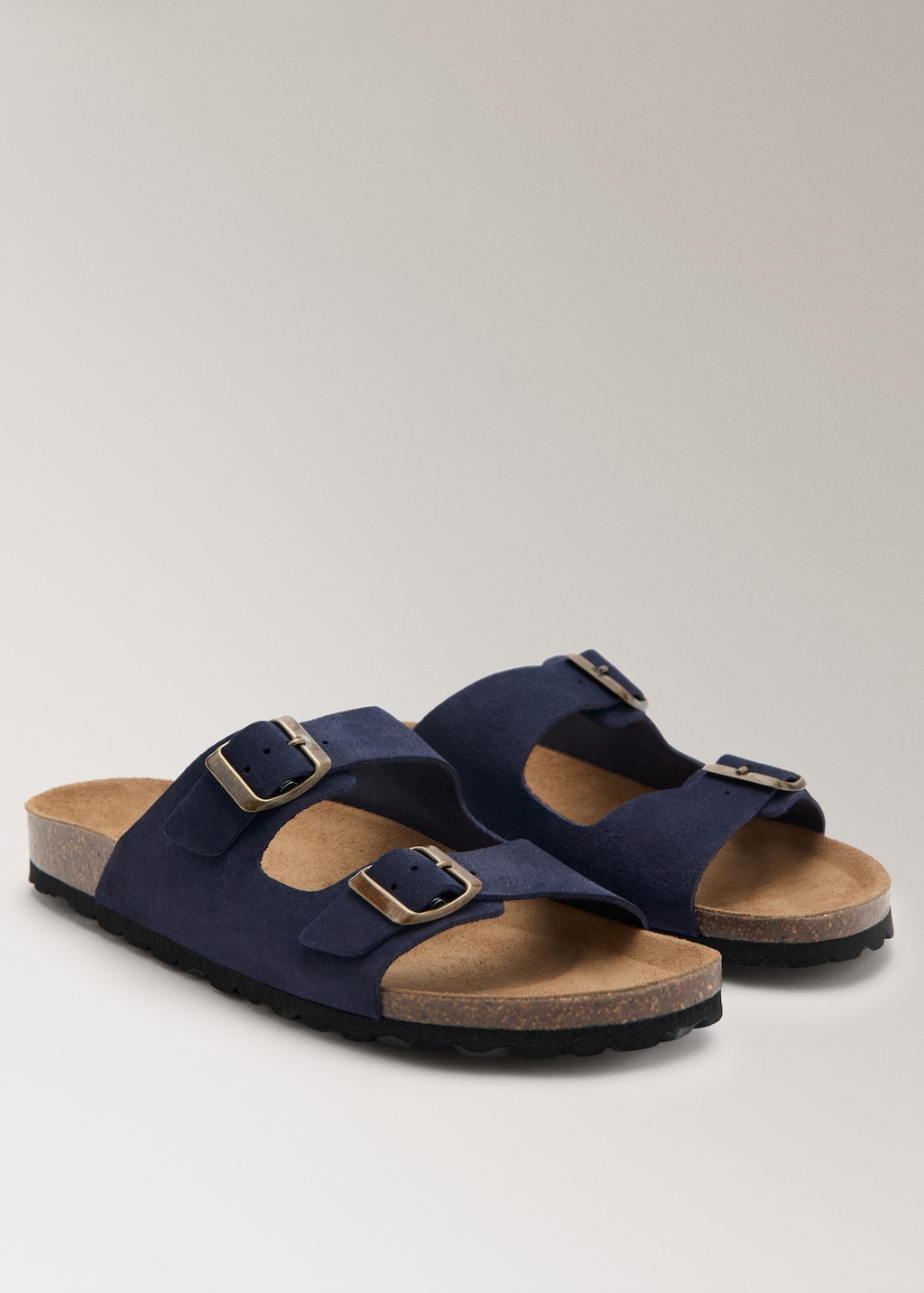 Mango Sandales En Cuir À Double Boucle Bleu - Femme - 41 -  In Blue