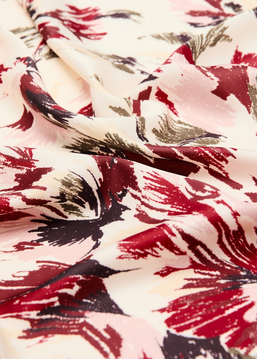 Mango Foulard Imprimé À Fleurs Grenat - Femme - Taille Unique -  In Multi