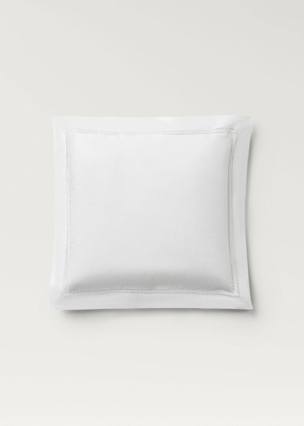 Mango Home Two Cotton Percale Pillowcases With Inset 60x60 Cm White
