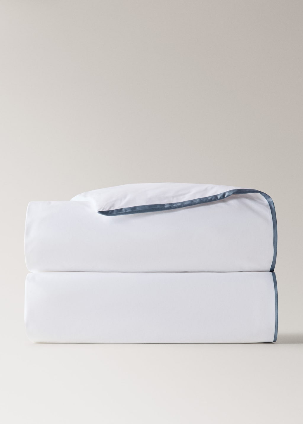 Mango 200 Thread Count Cotton Percale Duvet Cover With Satin Edges Superking Bed Blue In White