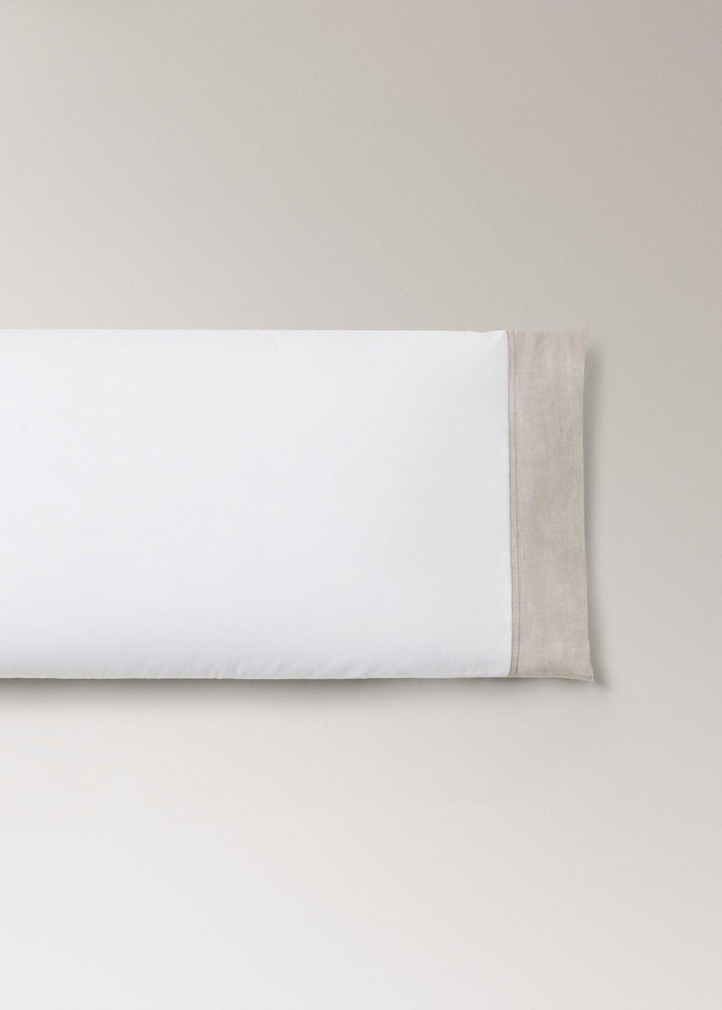 Mango Washed Cotton Pillow Cover With Linen Edge 45x110cm Sand