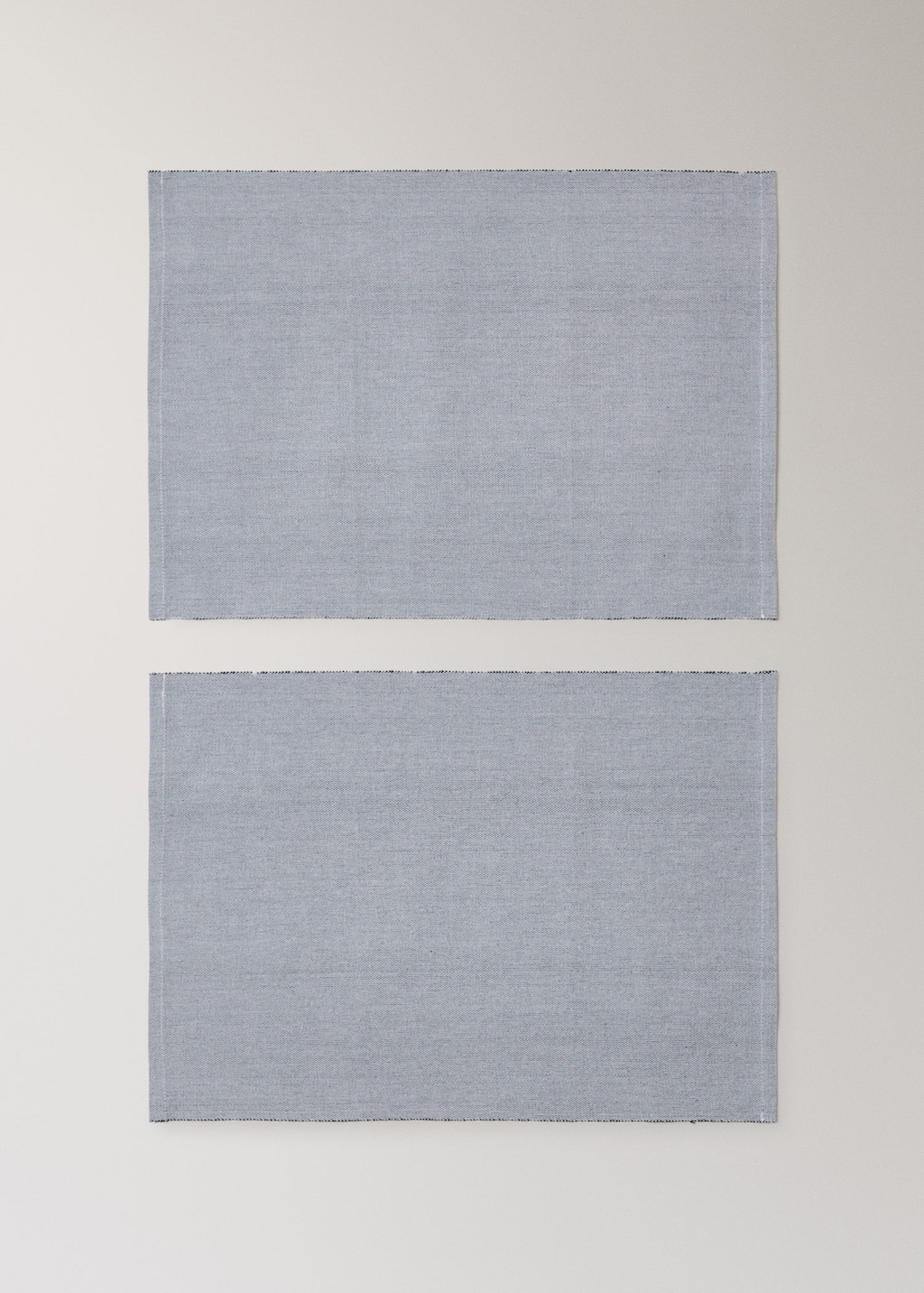 Mango Cotton Chambray Table Mats Grey In Blue