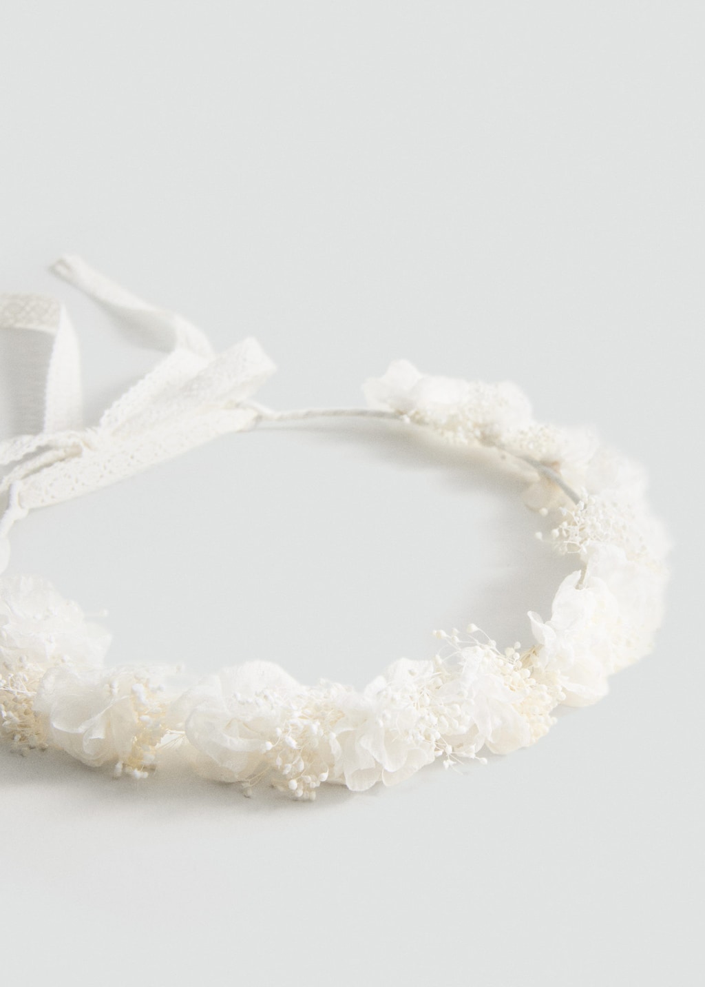 Mango Kids' Floral Headband With Combined Colours White