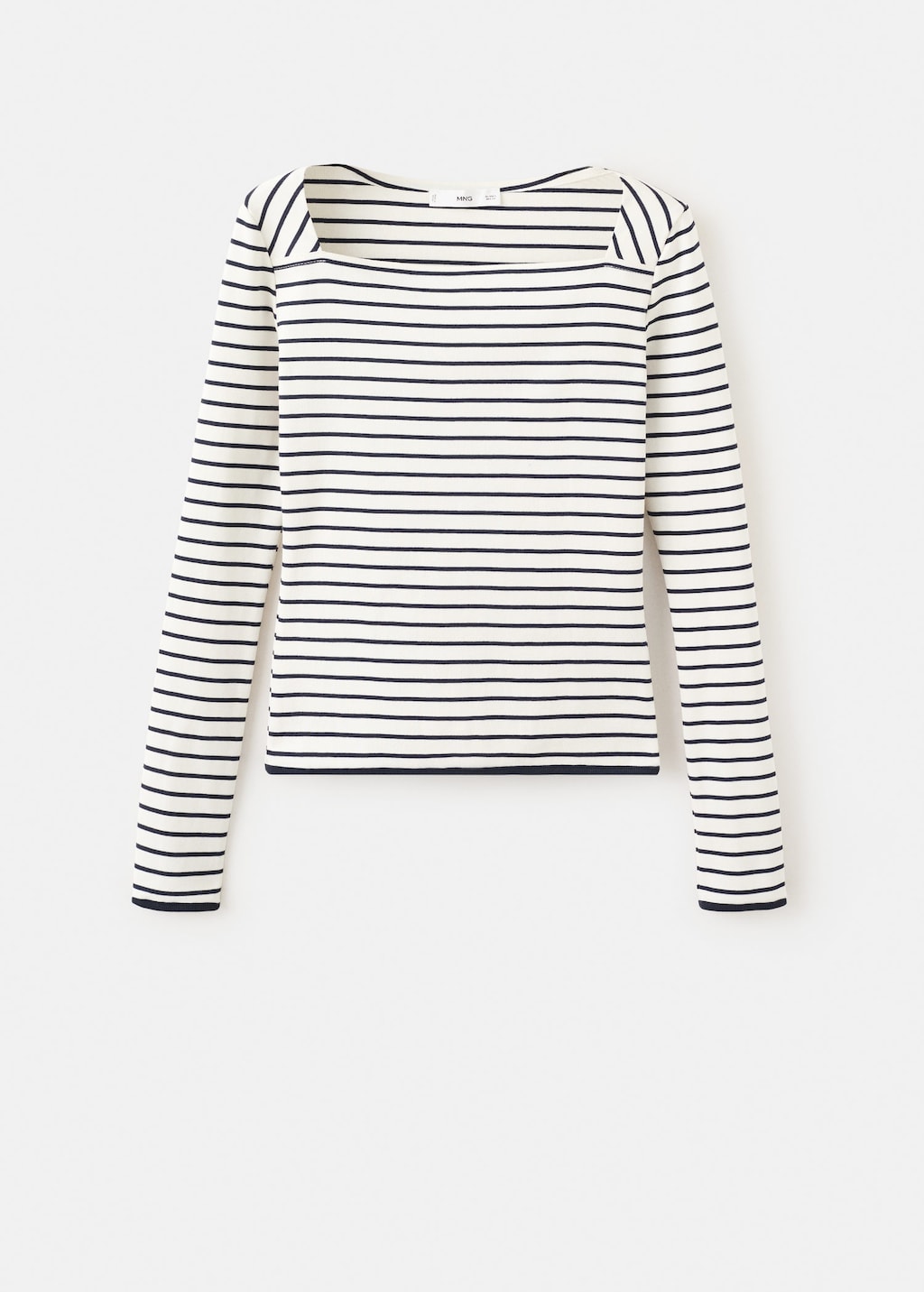 Mango Cotton Boat Neck T-shirt Off White