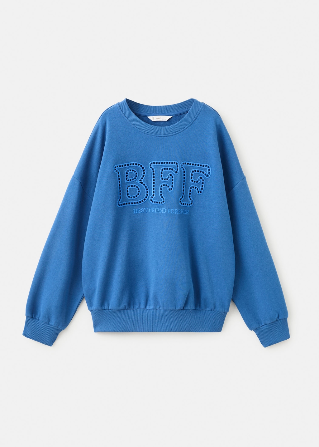 Mango Kids' Oversized Printed Sweatshirt Vibrant Blue