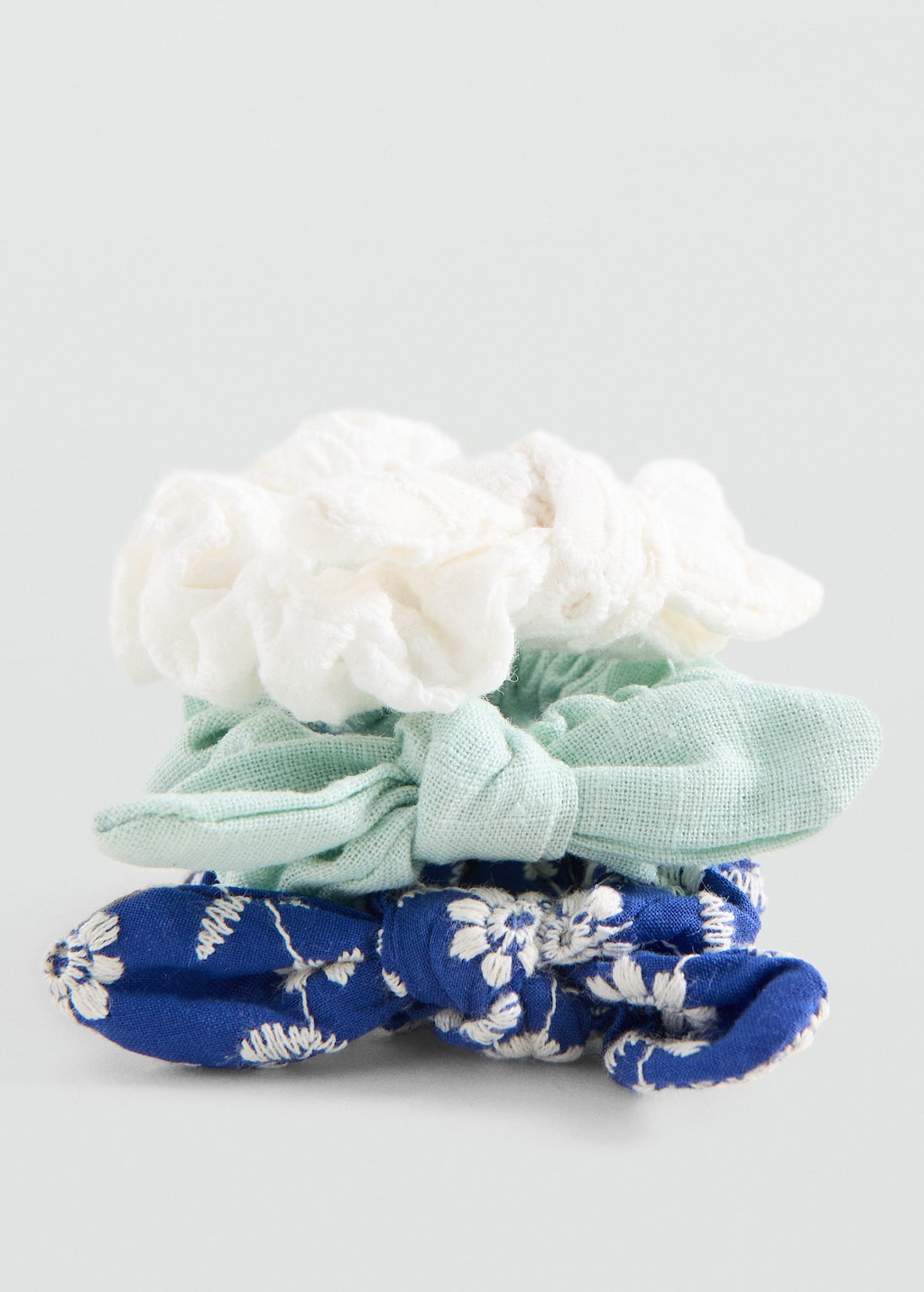 Mango Kids' Scrunchies 3 Pack White In Multi