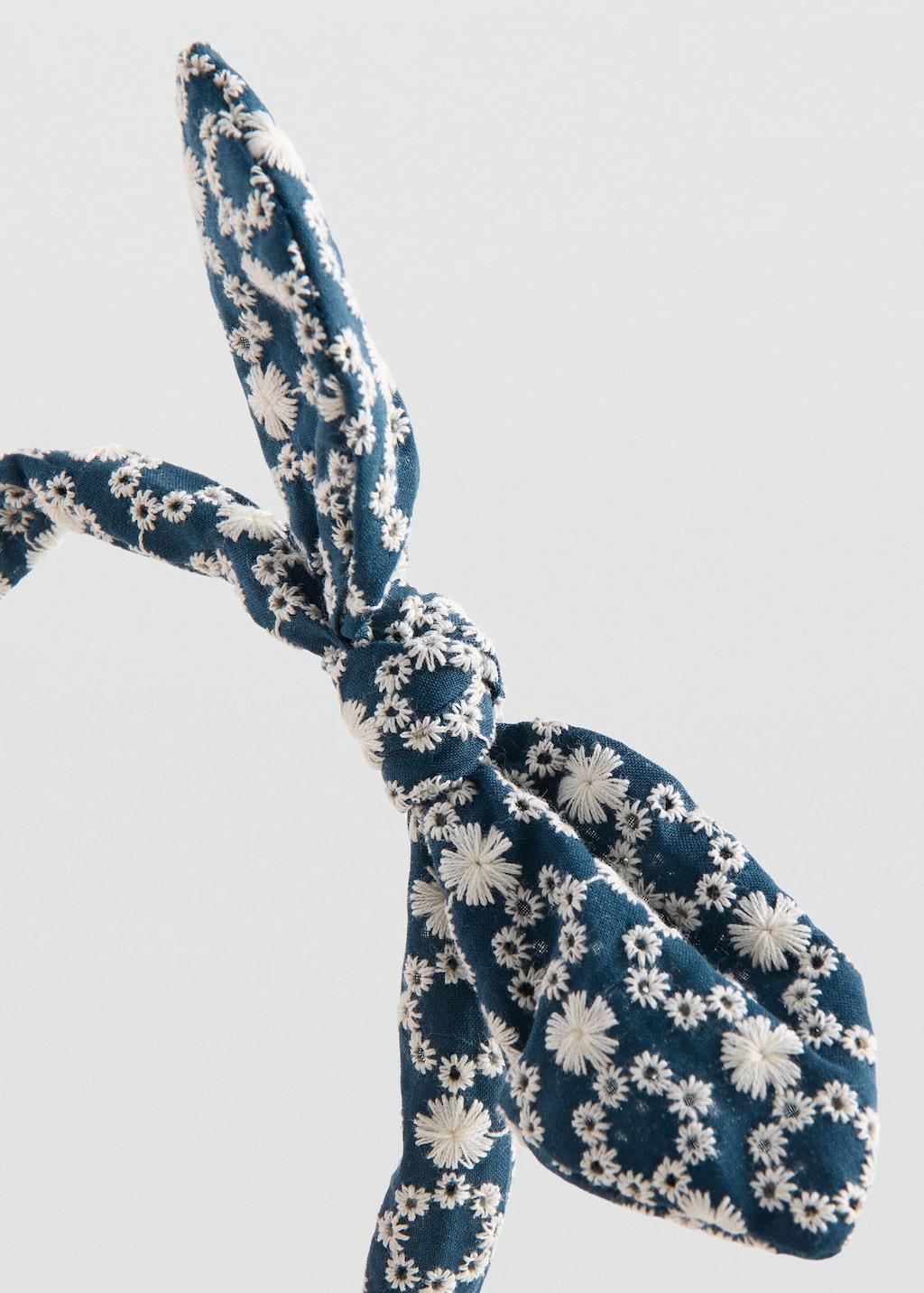 Mango Kids' Bow Printed Hairband Navy In Multi