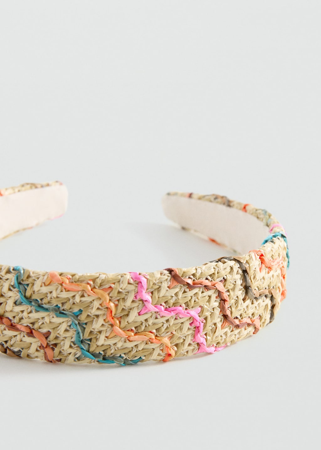 Mango Kids' Raffia Braided Hairband Sand In Multi
