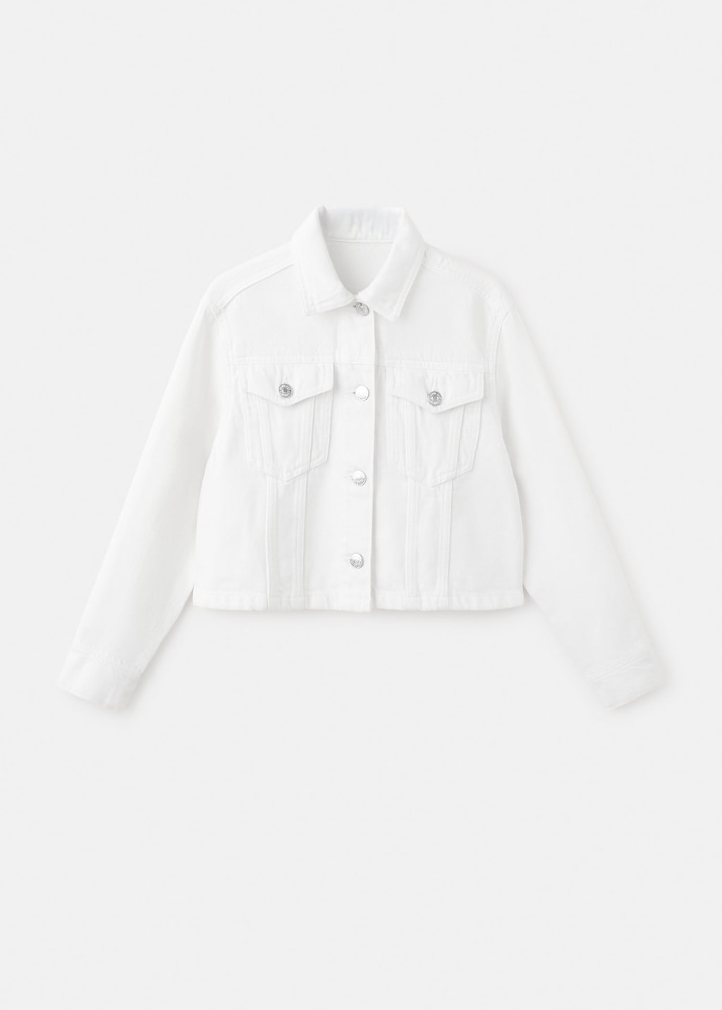 Mango Denim Jacket Pockets Off White In White