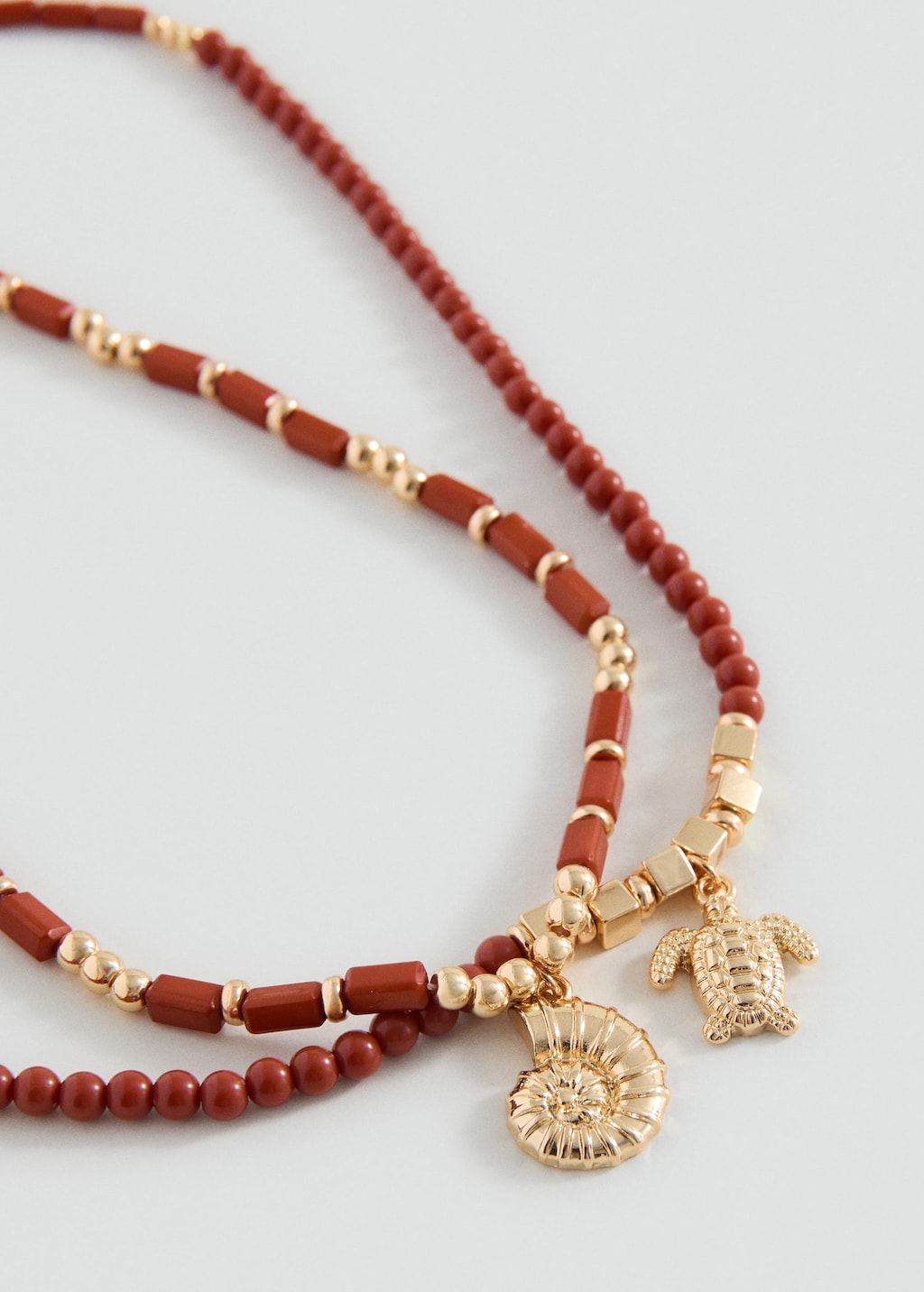 Mango Combined Necklace Pack Brown In Red