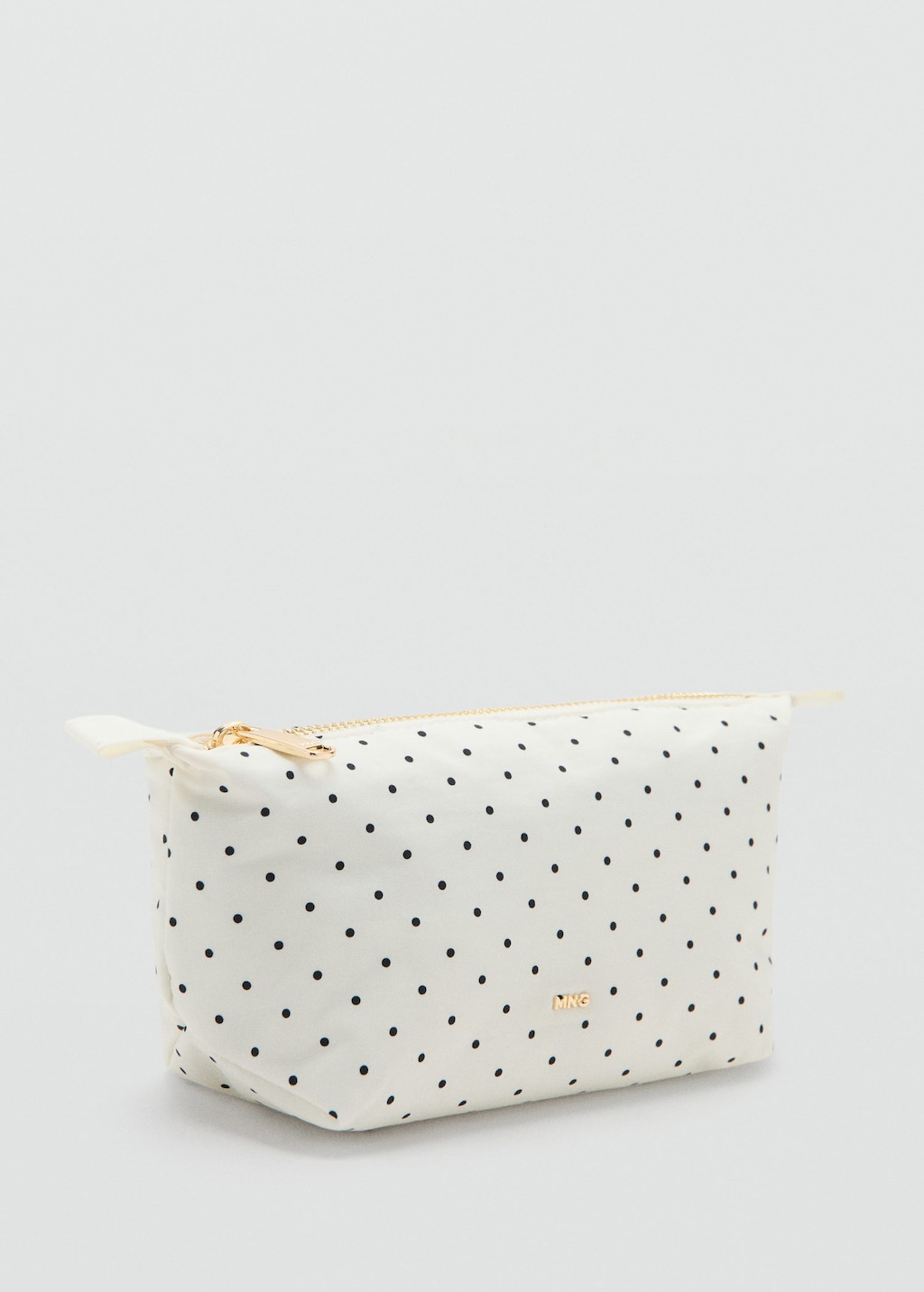 Mango Trousse De Toilette Moyenne En Nylon À Pois Blanc Cassé - Femme - Taille Unique -  In White