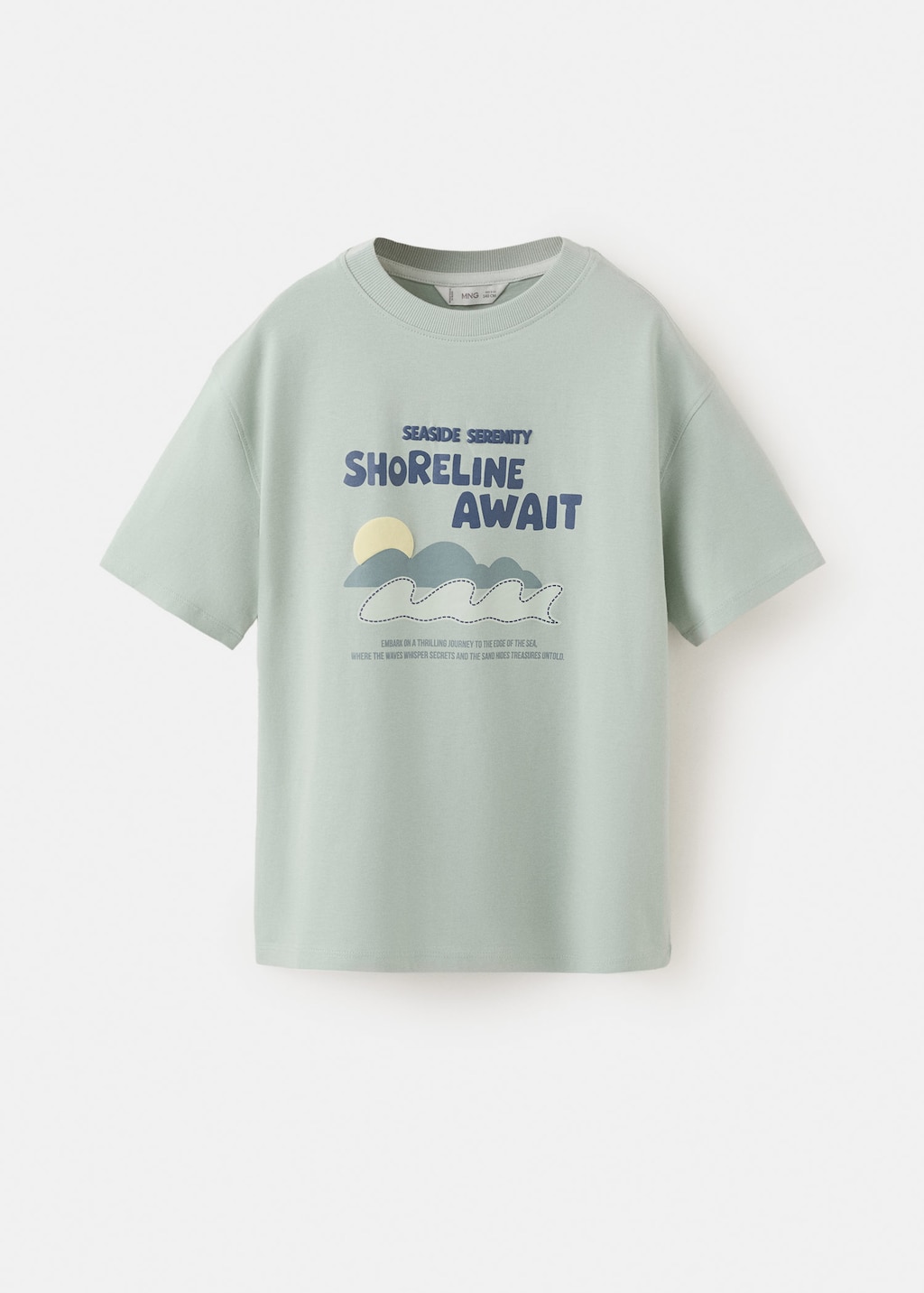 Mango T-shirt En Coton Imprimé Vert D´eau - Enfants - 11-12 Ans -  Kids