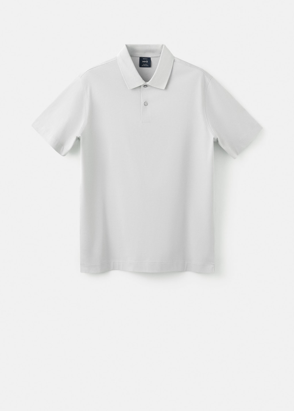 Mango 100% Cotton Fine-knit Polo Shirt Ice Grey In Gray
