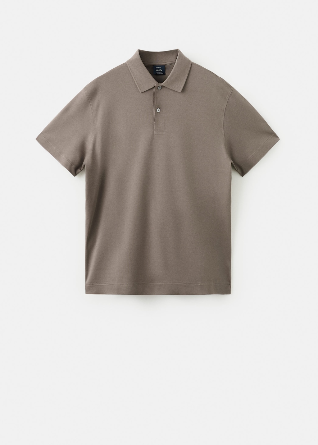 Mango 100% Cotton Fine-knit Polo Shirt In Medium Brown