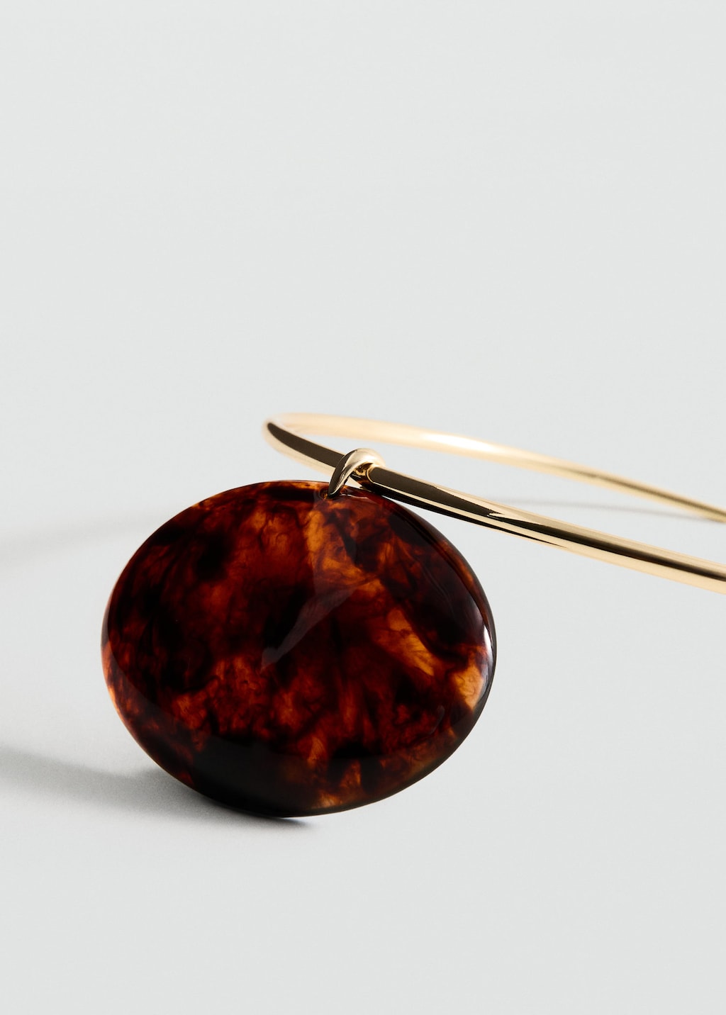 Mango Collier Rigide Perles Fantaisie Circulaire Or - Femme - Taille Unique -  In Brown