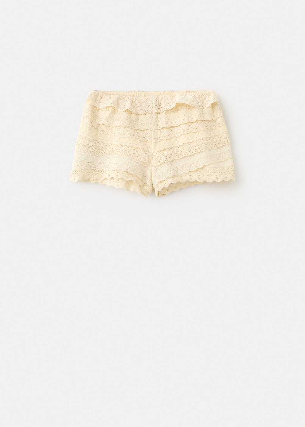 Mango Short À Volants En Crochet Jaune Pastel - Fille - L -  Teen In Pink