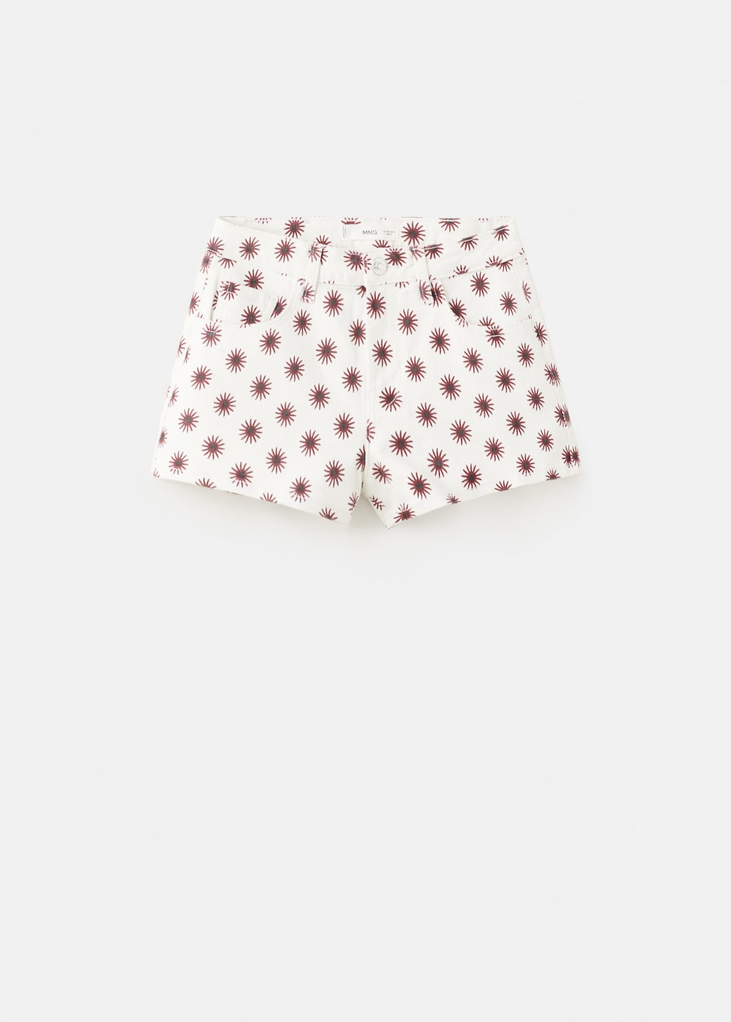 Mango Short À Fleurs Blanc Cassé - Fille - 42 -  Teen In White