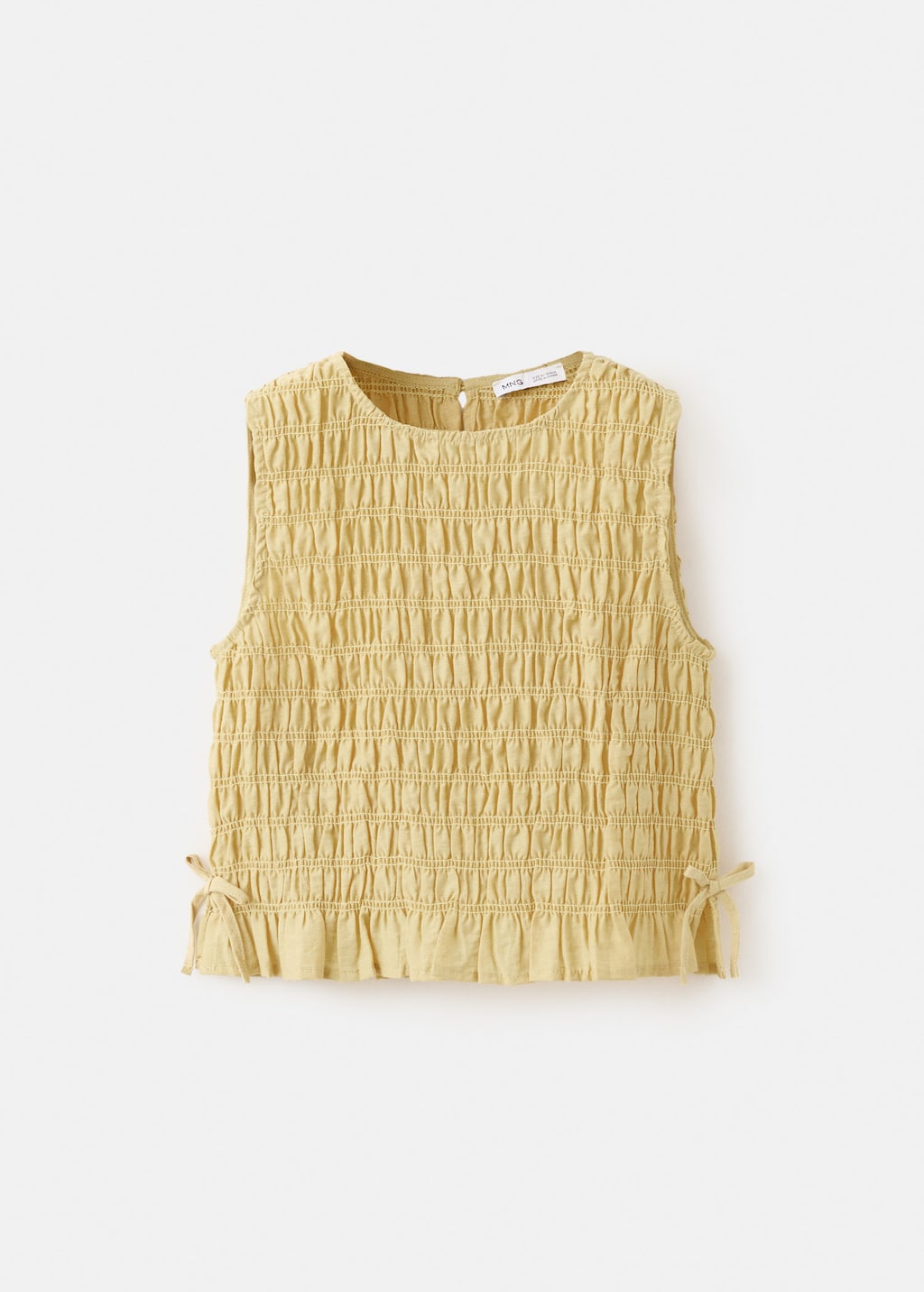 Mango Blouse Froncée Nauds Jaune - Enfants - 8 -  Kids In Yellow