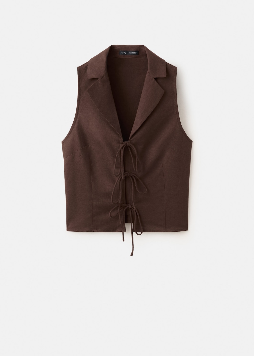 Mango Chemise Bretelles Nouées Chocolat - Femme - Xl -  In Black